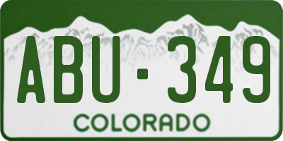 CO license plate ABU349