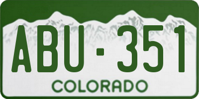 CO license plate ABU351