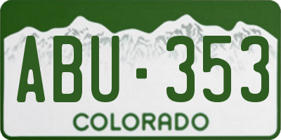 CO license plate ABU353