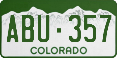 CO license plate ABU357