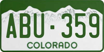 CO license plate ABU359