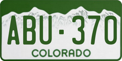 CO license plate ABU370