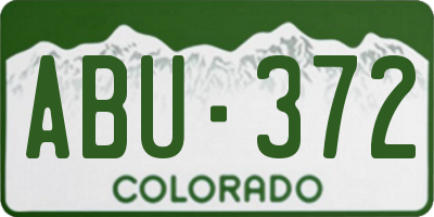 CO license plate ABU372
