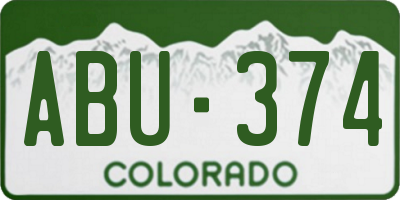 CO license plate ABU374
