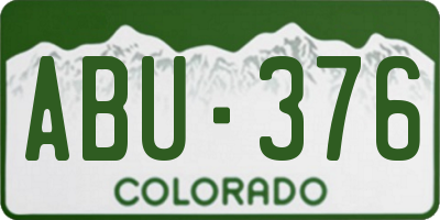 CO license plate ABU376