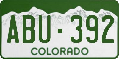 CO license plate ABU392