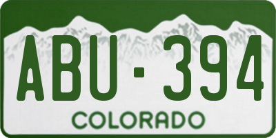 CO license plate ABU394