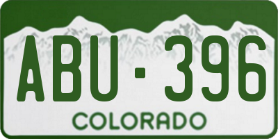 CO license plate ABU396