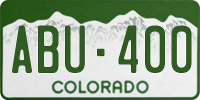 CO license plate ABU400