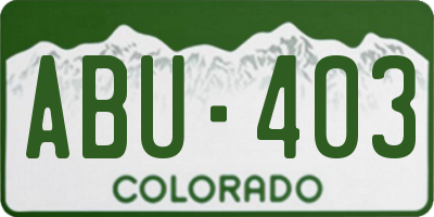 CO license plate ABU403