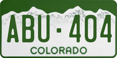 CO license plate ABU404