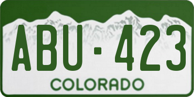 CO license plate ABU423