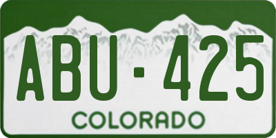 CO license plate ABU425