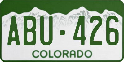 CO license plate ABU426