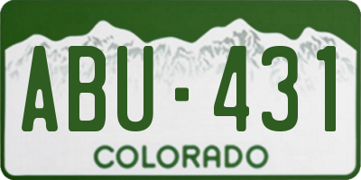 CO license plate ABU431