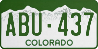 CO license plate ABU437