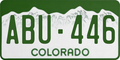 CO license plate ABU446
