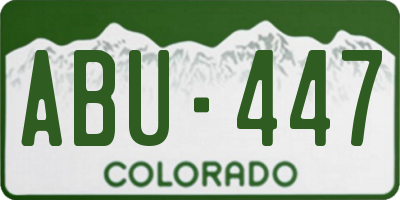 CO license plate ABU447