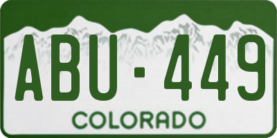 CO license plate ABU449