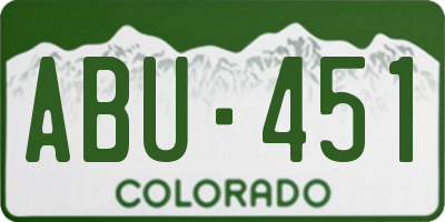 CO license plate ABU451