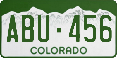 CO license plate ABU456