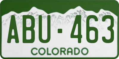 CO license plate ABU463