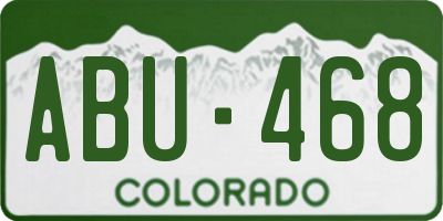 CO license plate ABU468