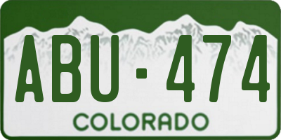 CO license plate ABU474