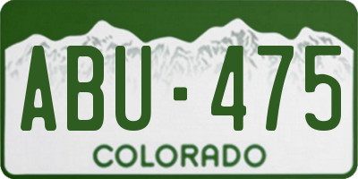 CO license plate ABU475