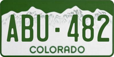 CO license plate ABU482