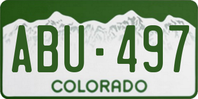 CO license plate ABU497