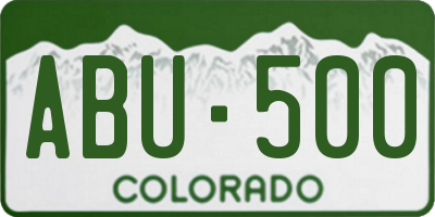 CO license plate ABU500