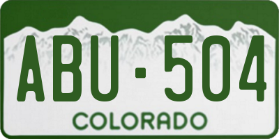 CO license plate ABU504