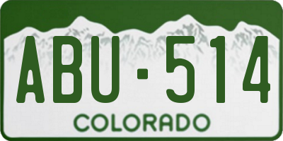 CO license plate ABU514