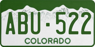 CO license plate ABU522