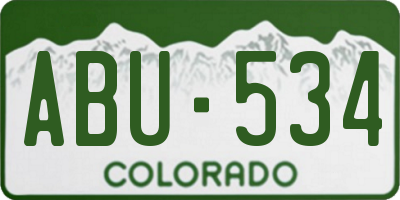 CO license plate ABU534