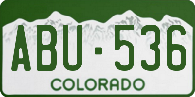 CO license plate ABU536