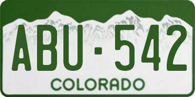 CO license plate ABU542