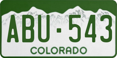 CO license plate ABU543