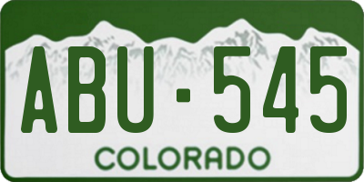 CO license plate ABU545