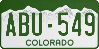 CO license plate ABU549