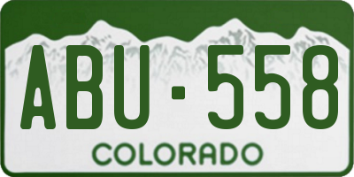 CO license plate ABU558