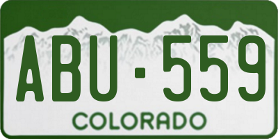 CO license plate ABU559