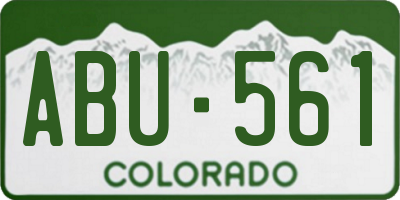 CO license plate ABU561