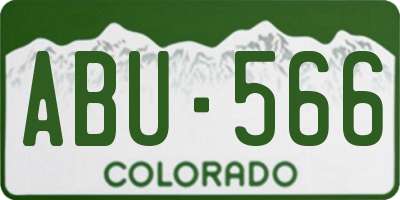 CO license plate ABU566