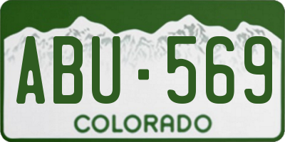CO license plate ABU569
