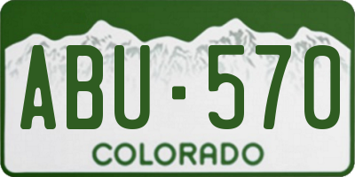 CO license plate ABU570