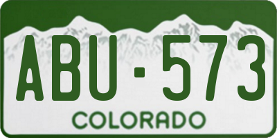 CO license plate ABU573