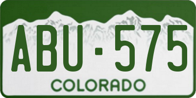 CO license plate ABU575