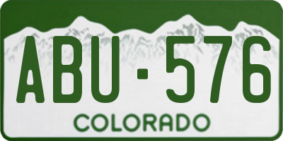 CO license plate ABU576